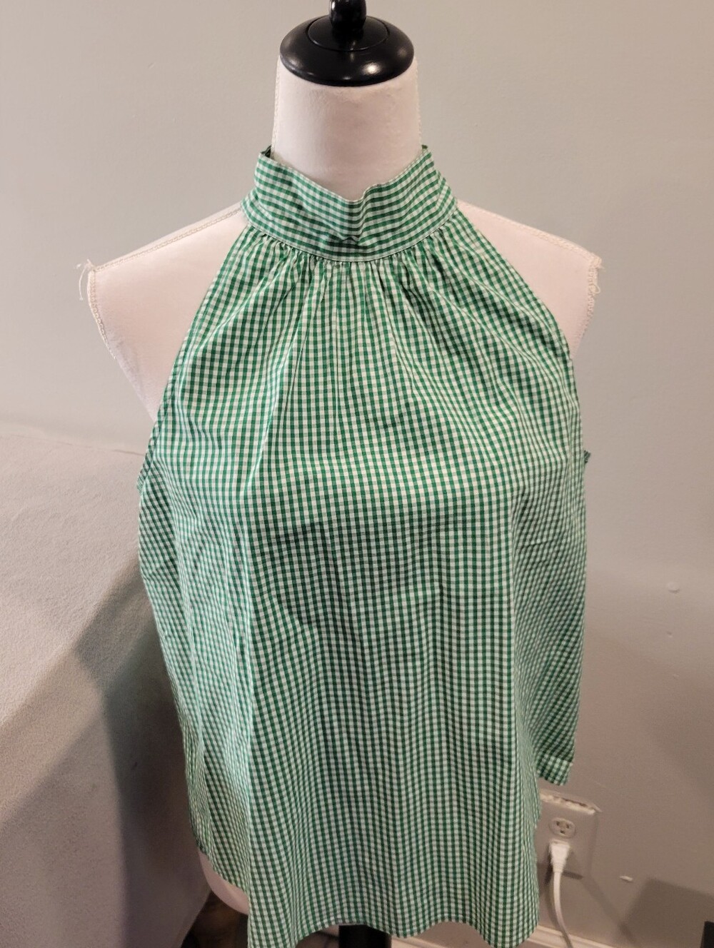 J. Crew Plaid Green Sleeveless Top Size 6